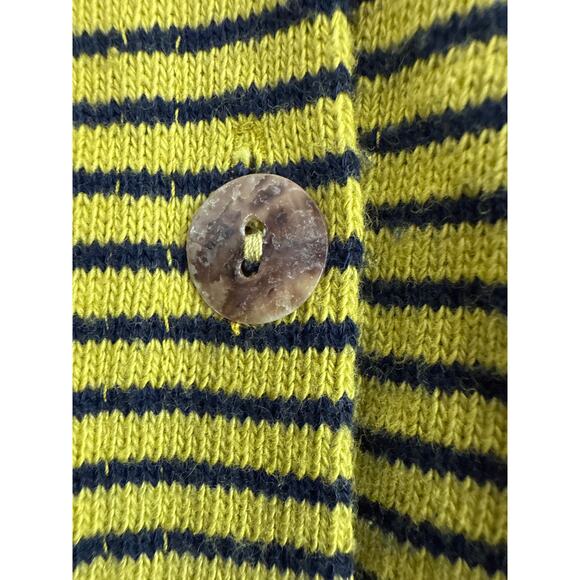 Kleen Womens Black and Yellow Striped Button Down Collared Sweater Jacket XL NWT - Picture 4 of 9